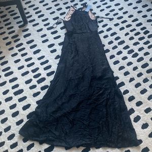 French Connection Woman’s cora devore halter nk maxi dresssize 4 black